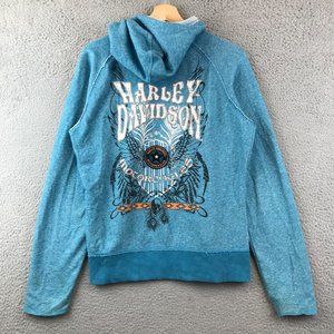 HARLEY DAVIDSON Zip Up Jacket Wing Sweatshirt Hoodie Women M